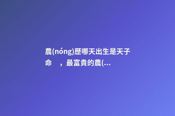 農(nóng)歷哪天出生是天子命，最富貴的農(nóng)歷出生日子